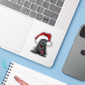 Weihnachtsaffenpinscher Vinyl Sticker (Laptop mit iPhone)