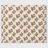 Weihnachtsafrikanische niedliche Elfe, Geschenkpapier (Flach)