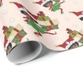 Weihnachtsafrikanische niedliche Elfe, Geschenkpapier (Rolleneckpunkt)