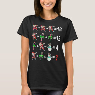 Weihnachtsaktivität Quiz Math Lehrer Santa Snowman T-Shirt