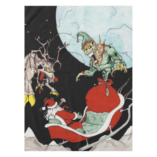 Weihnachtsalbtraum Custom Cotton Tablecloth Tischdecke (Vorderseite)