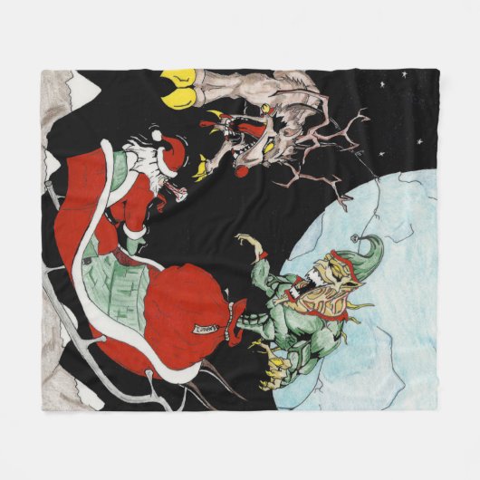 Weihnachtsalbtraum Custom Fleece Blanket (Vorderseite (Horizontal))