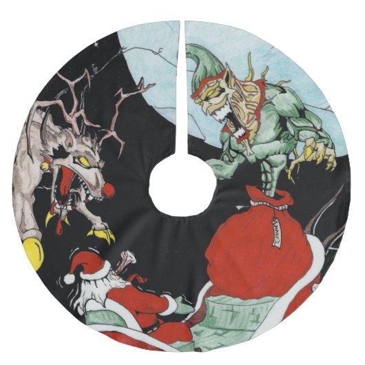 Weihnachtsalbtraum Custom Tree Skirt Polyester Weihnachtsbaumdecke (Vorderseite)