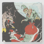 Weihnachtsalbtraum Marble Stone Untersetzer (Vorderseite)