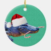 Weihnachtsalligatorverzierung Keramik Ornament (Hinten)
