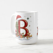 Weihnachtsalphabet Anfangsbuchstabe B mit Santa-El Kaffeetasse (Vorderseite Links)