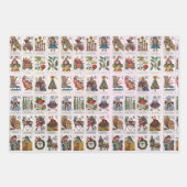 Weihnachtsalphabet Geschenkpapier Set (Vorderseite)