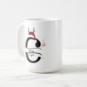 Weihnachtsalphabet-Kollektion – Buchstabe C Design Kaffeetasse (Vorderseite Links)