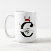 Weihnachtsalphabet-Kollektion – Buchstabe C Design Kaffeetasse (Links)