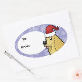 Weihnachtsamerikaner Cocker Spaniel Ovaler Aufkleber (Umschlag)