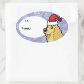 Weihnachtsamerikaner Cocker Spaniel Ovaler Aufkleber (Tasche)