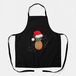 Weihnachtsananas mit Weihnachtsmannmütze Weihnacht Schürze