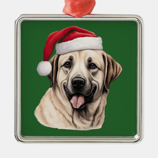 Weihnachtsanatolischer Schäferhund Ornament Aus Metall (Vorne)