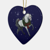 Weihnachtsandalusische Pferdeherz-Verzierung Keramikornament (Links)