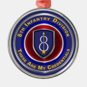 Weihnachtsandenken der 8. Infanteriedivision Ornament Aus Metall