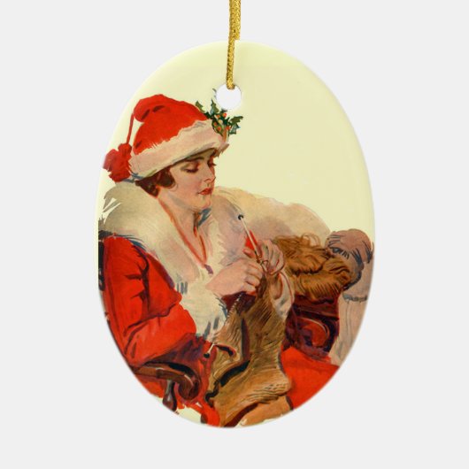 Weihnachtsanfall Keramik Ornament (Vorne)