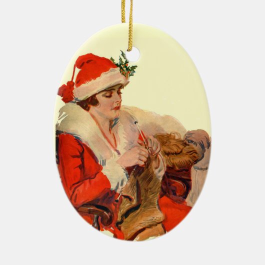 Weihnachtsanfall Keramik Ornament (Hinten)