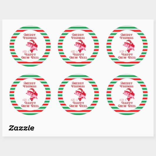 Weihnachtsanfang für Fischer Runder Aufkleber (Blatt)