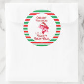 Weihnachtsanfang für Fischer Runder Aufkleber (Tasche)