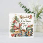 Weihnachtsanfang zum Thema Angelfreunde Feiertagskarte (Stehend Vorderseite)