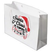 Weihnachtsanflug Große Geschenktüte (Rückseite Schrägansicht)