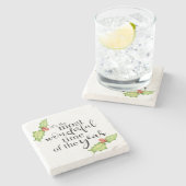 Weihnachtsangebot am schönsten in der Hand Steinuntersetzer (Seitenansicht)