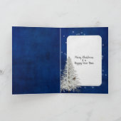 Weihnachtsangebot in blau mit heller Zeichenkette Karte (Innenseite)