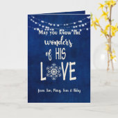 Weihnachtsangebot in blau mit heller Zeichenkette Karte (Gelbe Blume)