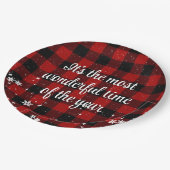 Weihnachtsangebot in Buffalo Kariert Pappteller (Schrägansicht)