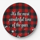 Weihnachtsangebot in Buffalo Kariert Pappteller (Vorderseite)