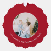 Weihnachtsangebot Liebe Lachen Ornament Karte (Vorderseite)