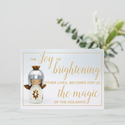 Weihnachtsangebot mit Engel & Gold (Stehend Vorderseite)