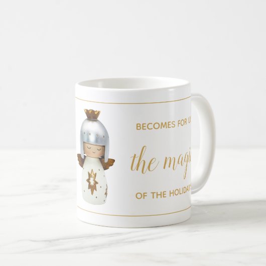 Weihnachtsangebot mit Engel & Gold Kaffeetasse (VorderseiteRechts)