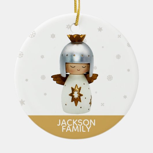 Weihnachtsangebot mit Engel & Gold Keramik Ornament (Vorne)