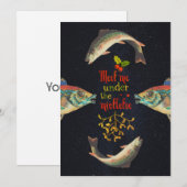 Weihnachtsangebot mit Fisch im Weltraum Feiertagskarte (Vorne/Hinten)