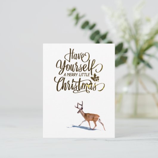 Weihnachtsangebot mit Rentierdesign Postkarte (Stehend Vorderseite)