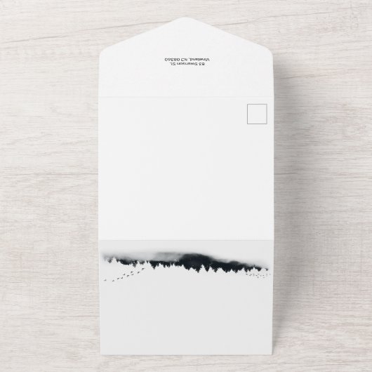 Weihnachtsangebot mit Sternenhimmel und Holz All In One Einladung (Außenbereich)