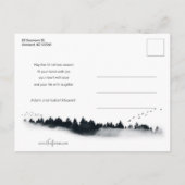 Weihnachtsangebot mit Sternenhimmel und Holz Feiertagspostkarte (Rückseite)