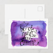 Weihnachtsangebot Wasserfarbe Lila Buchstaben Postkarte (Vorne/Hinten)