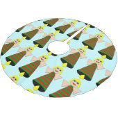 Weihnachtsangel Bell Tree Skirt Polyester Weihnachtsbaumdecke (Schrägansicht)
