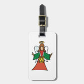 Weihnachtsangel Drummer Holiday Music Design Gepäckanhänger (Vorderseite vertikal)