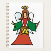 Weihnachtsangel Drummer Holiday Music Design Planer (Vorderseite)