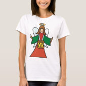 Weihnachtsangel Drummer Holiday Music Design T-Shirt (Vorderseite)
