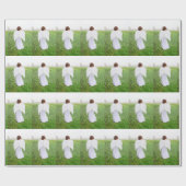 Weihnachtsangel Girl White Green Holiday Geschenkpapier (Flach)
