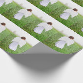 Weihnachtsangel Girl White Green Holiday Geschenkpapier (Ecke)