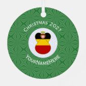 Weihnachtsangel-Jahr der deutschen Flagge Ornament Aus Metall (Rückseite)