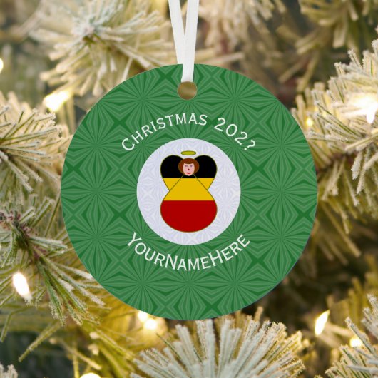 Weihnachtsangel-Jahr der deutschen Flagge Ornament Aus Metall (InSitu)