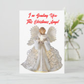 Weihnachtsangel-Karte Einladung (Stehend Vorderseite)