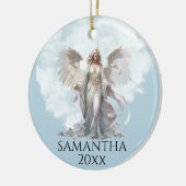 Weihnachtsangel Monogram Keramik Ornament (Links)