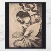 Weihnachtsangel Sepia Weinetikett (Einzelnes Label)